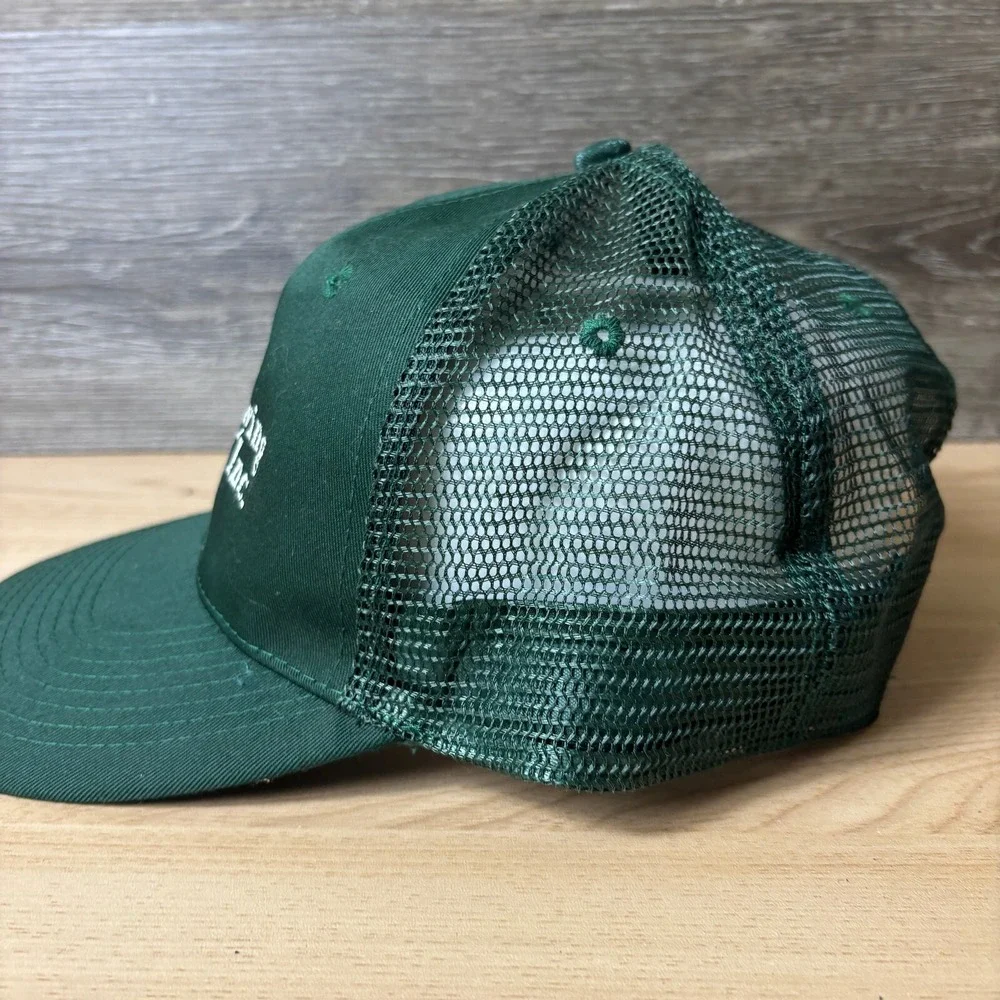 Vintage Culler Land Surveying Company Hat Cap Snap Back Green Adjustable‎